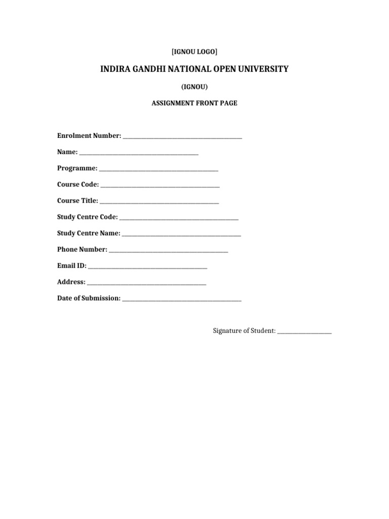 IGNOU Assignment With Logo-1 | PDF