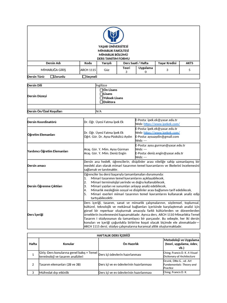 Arch 1115 Turk 23-24 | PDF