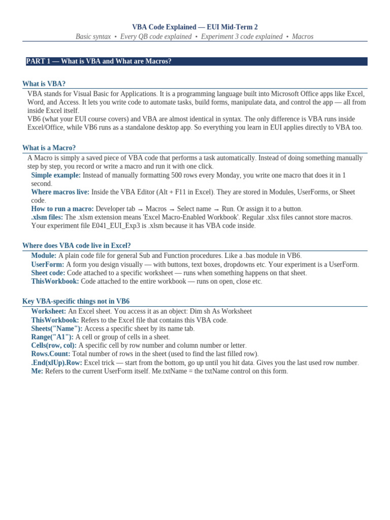 VBA Code Explained v2 | PDF