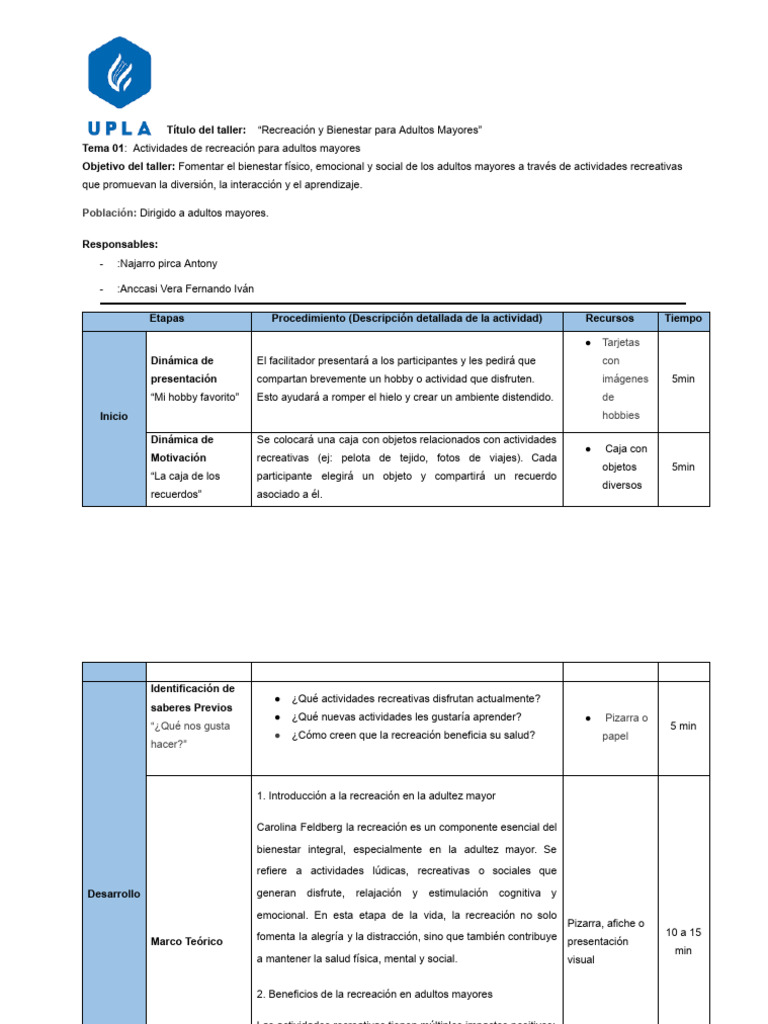 Actividades de Recreación para Adultos Mayores 06 | PDF | Vejez ...