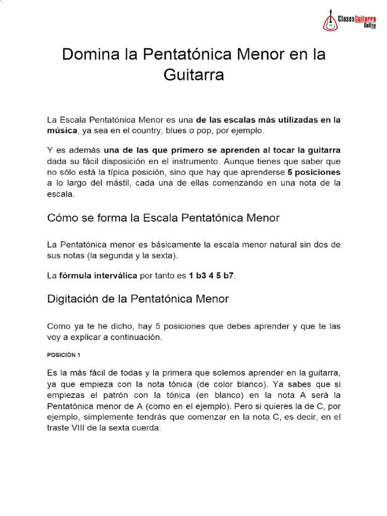 04 - Domina La Escala Pentatónica - Clases Guitarra Online | PDF