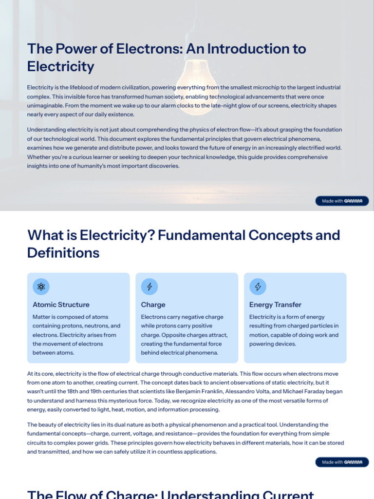 The Power of Electrons An Introduction To Electricity | PDF | Electric ...