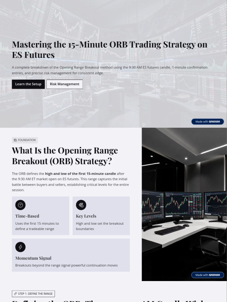 Mastering The 15 Minute ORB Trading Strategy On ES Futures | PDF ...