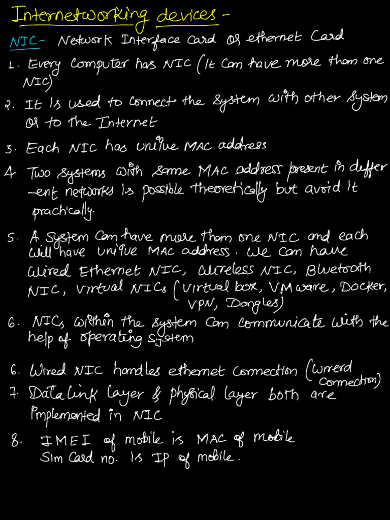 Final Notes CN Original | PDF | Ip Address | Network Interface Controller