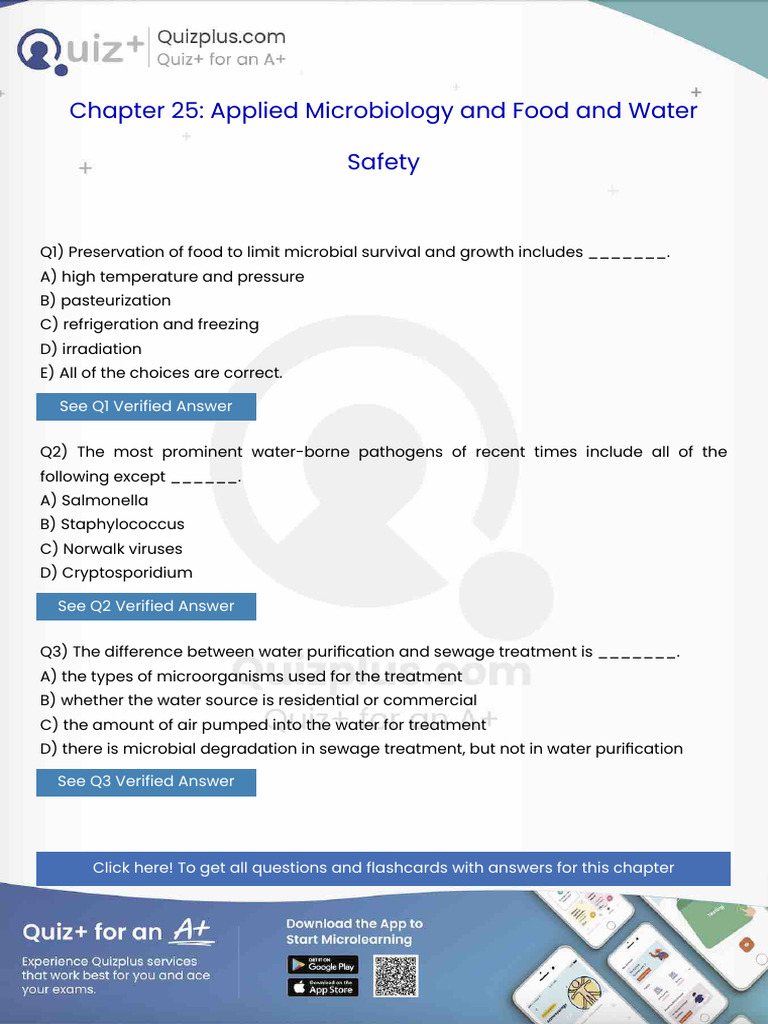Preservation of Food To Limit Microbial Survival and Growth Includes ...