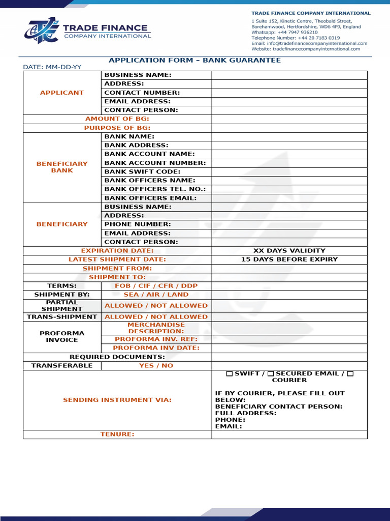 BG Application Form CD | PDF