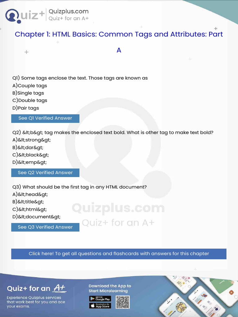Some Tags Enclose The Text Those Tags Are Known As | PDF | Html ...