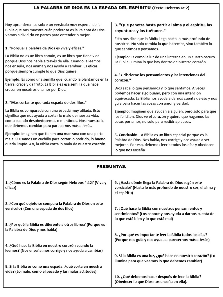 La Palabra de Dios Es La Espada Del Espíritu | PDF | Biblia | Alma