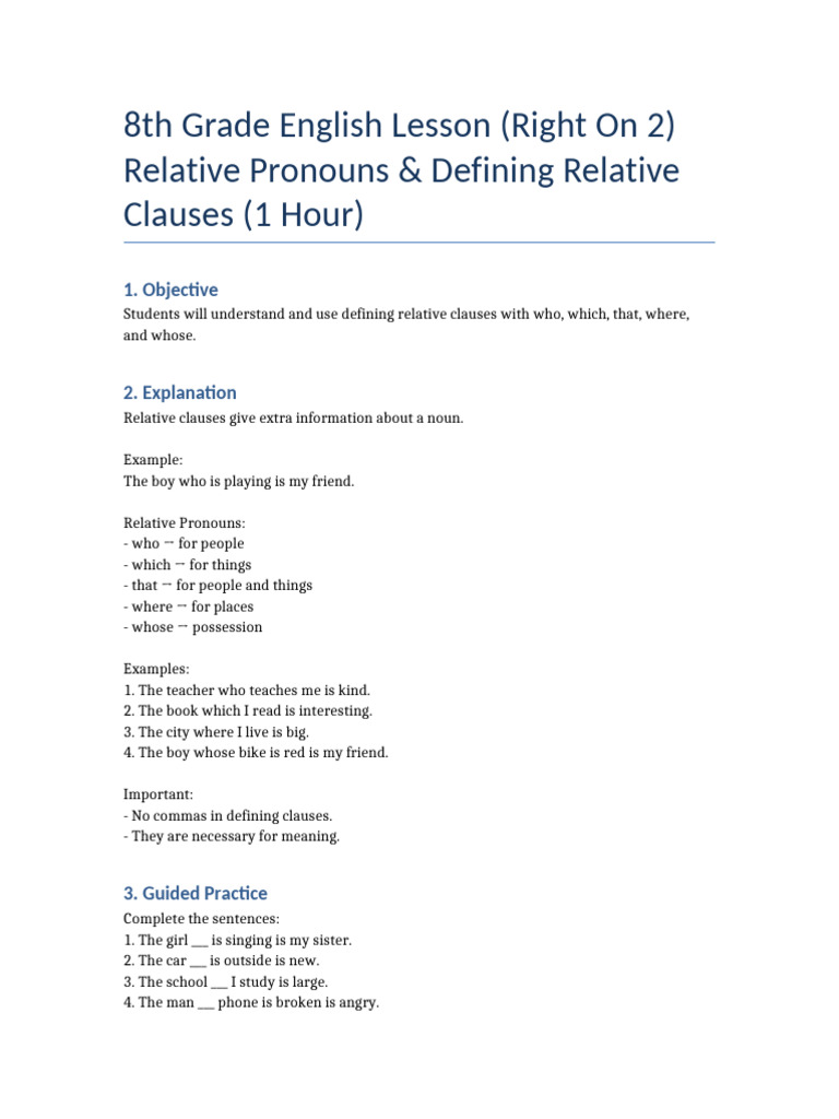 English Lessons | PDF