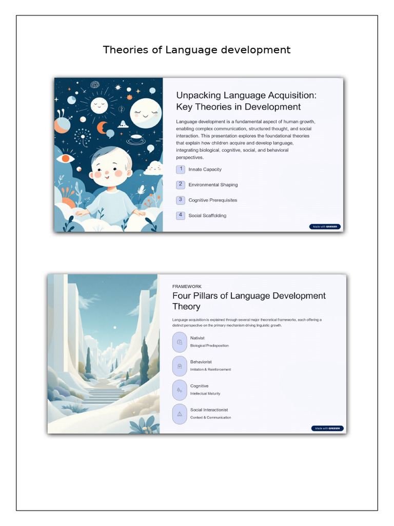 Theories of Language Development 2 | PDF
