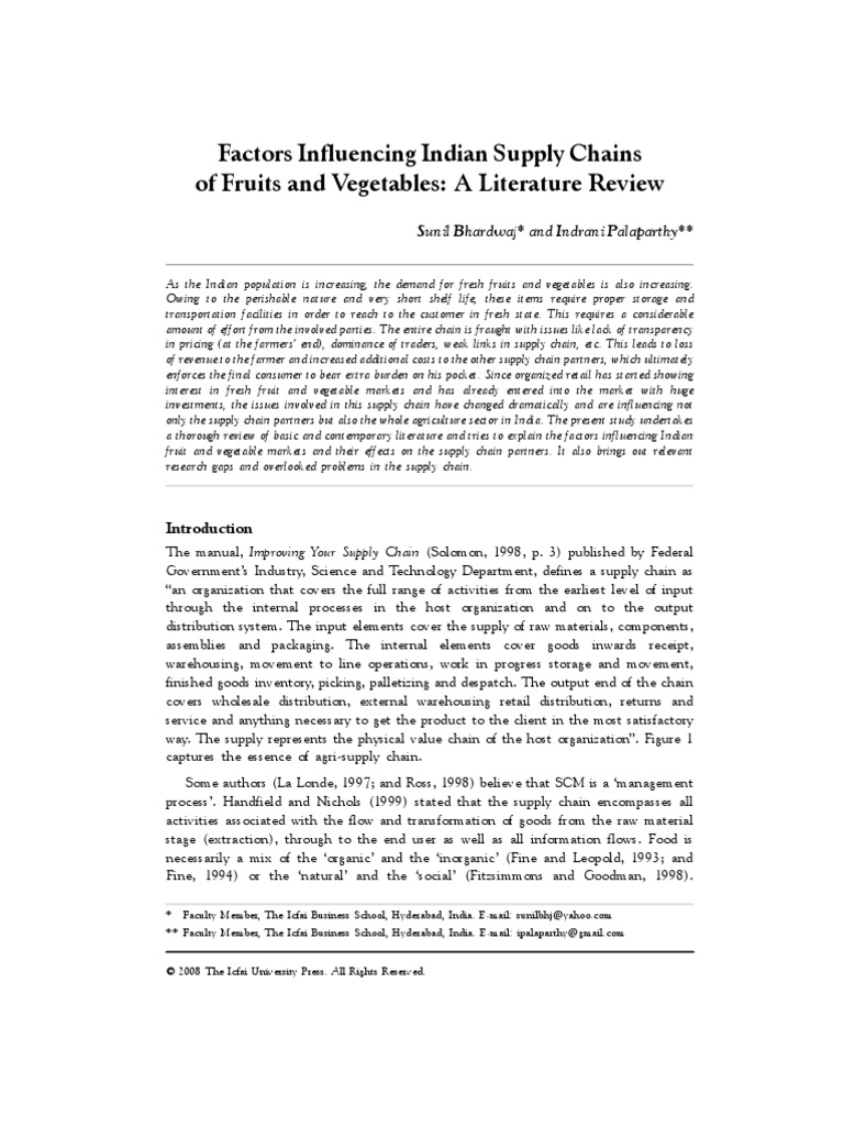 Factors Influencing Indian Supply Chains | PDF | Supply Chain ...