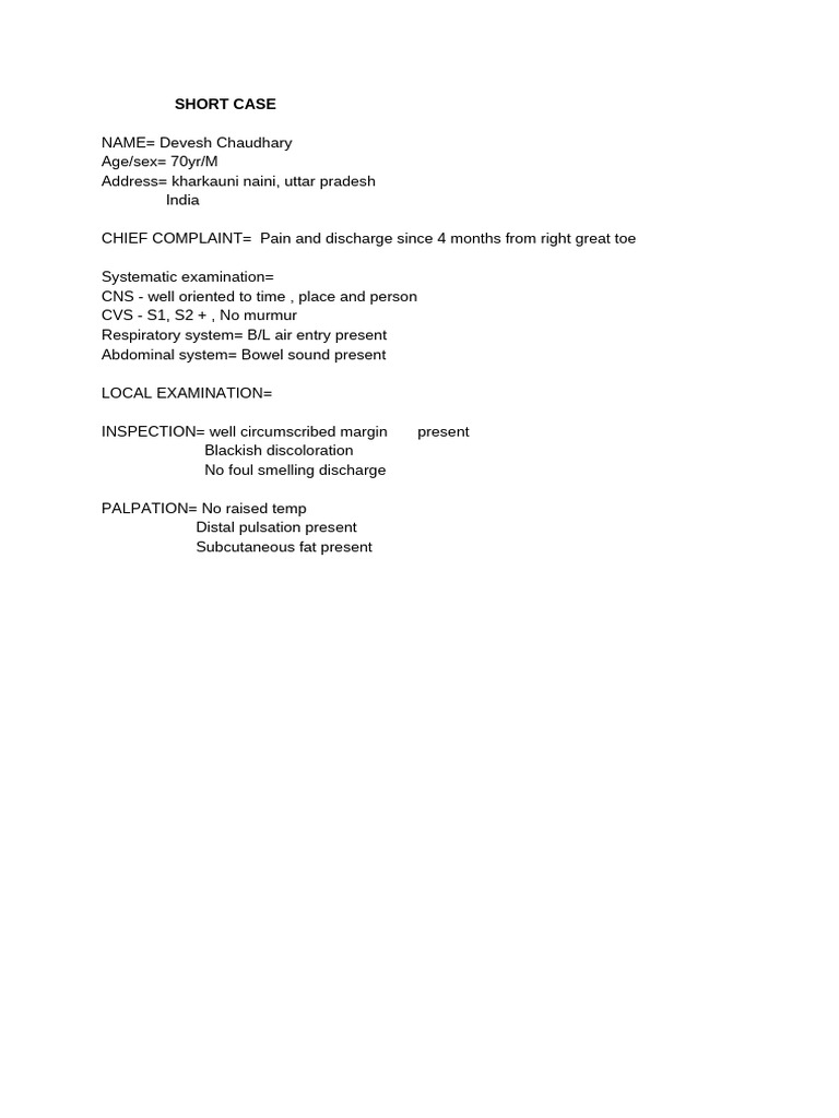 Short Case | PDF