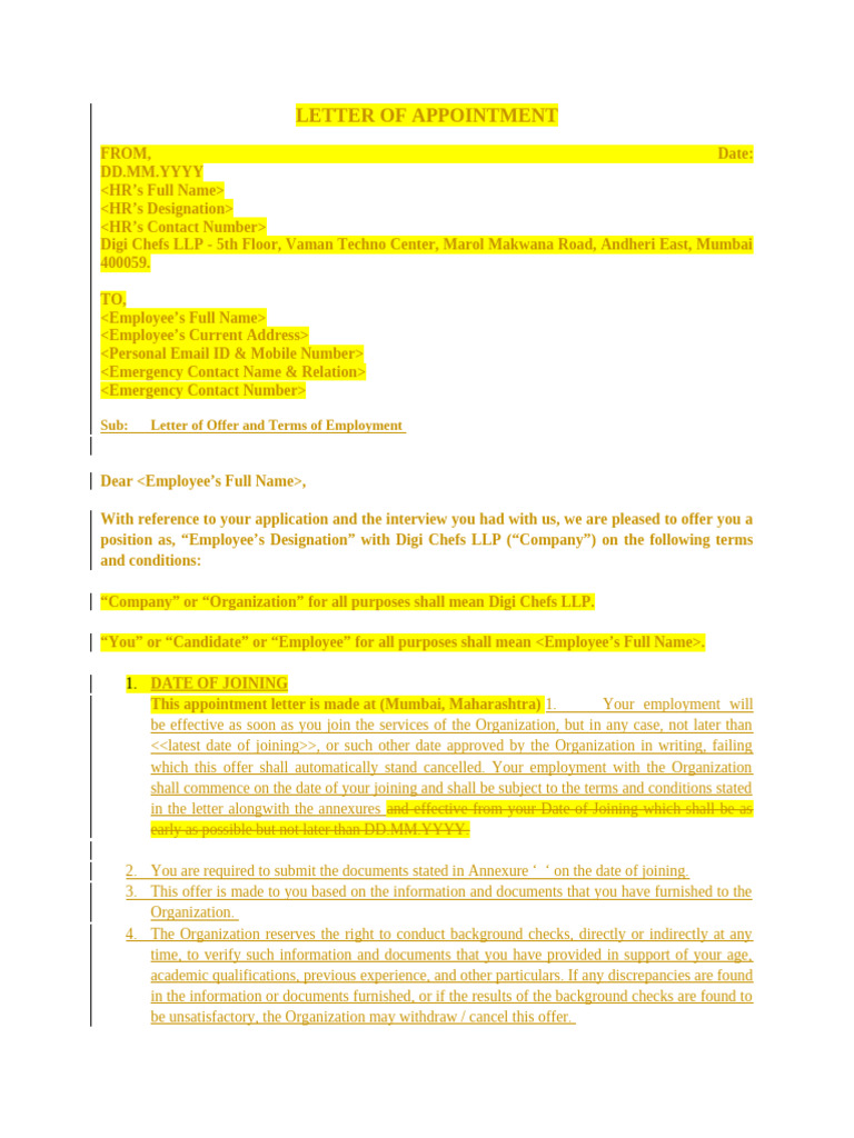 Employee Appointment Letter - Masterfile Draft | PDF | Computer Virus ...