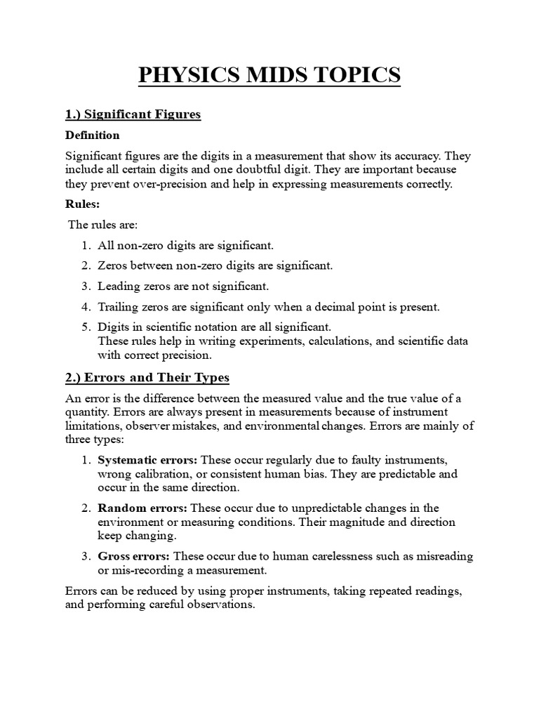 Physics Mids Topics | PDF | Electromagnetic Induction | Magnetic Field