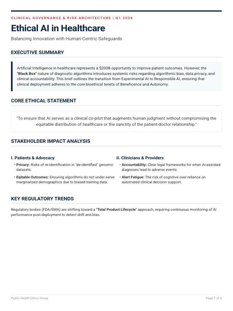 AI Healthcare Ethics Strategic Brief | PDF | Artificial Intelligence ...