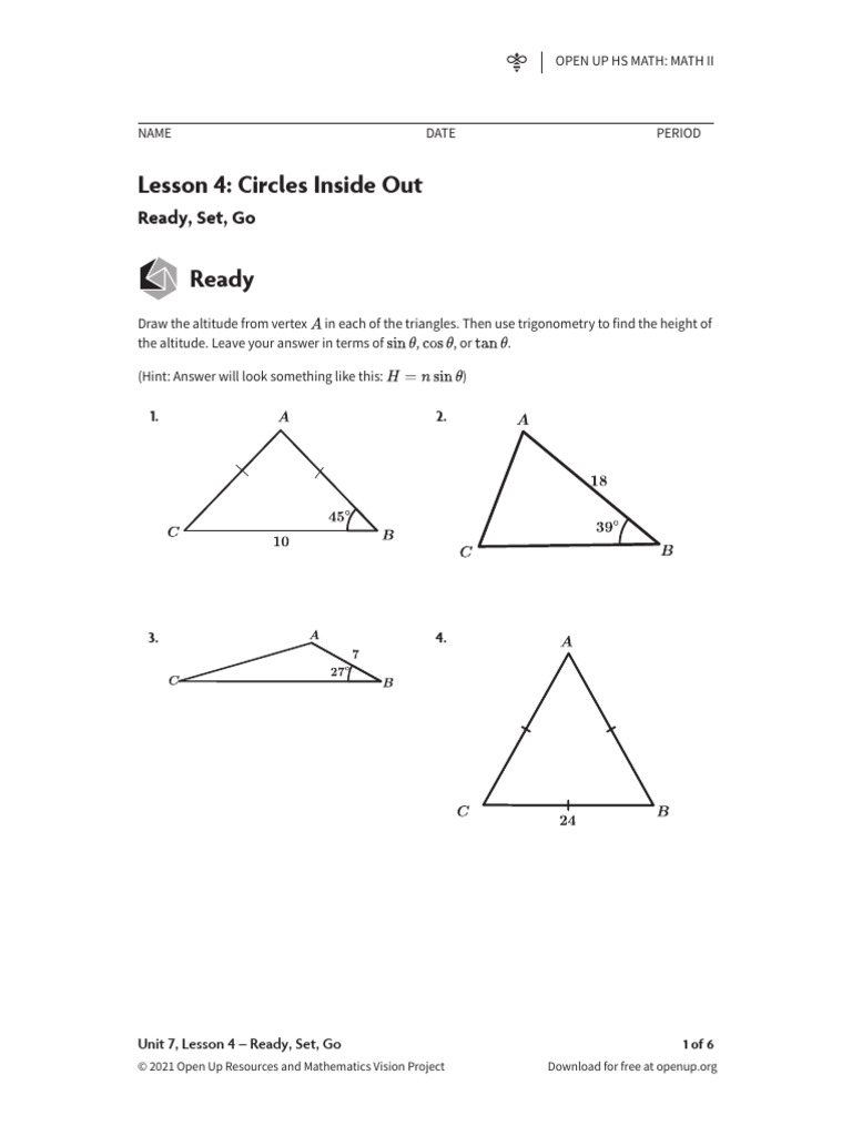 Lesson 4: Circles Inside Out: Ready, Set, Go | PDF | Circle ...