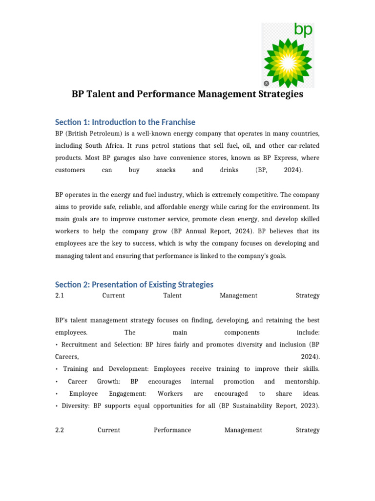 BP Talent and Performance Management Final Detailed | PDF
