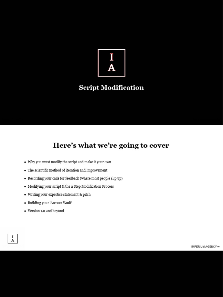 (Slides) Script Modification | PDF | Scientific Method | Psychology