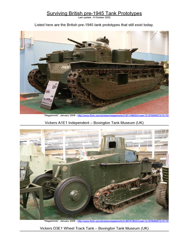 Surviving British Prototypes | PDF | Tanks | Tank Warfare
