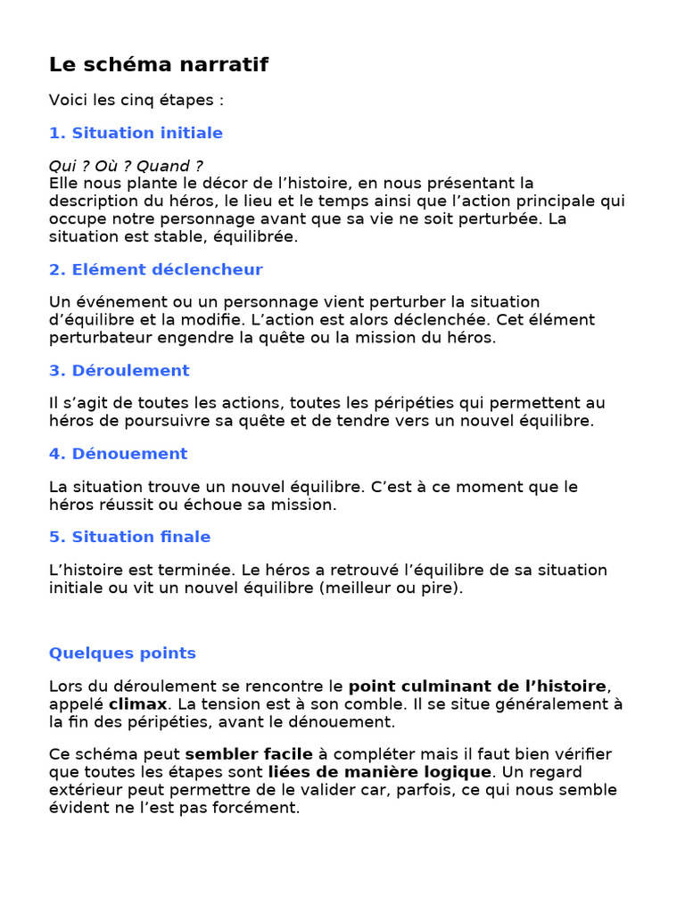 Le Schéma Narratif | PDF