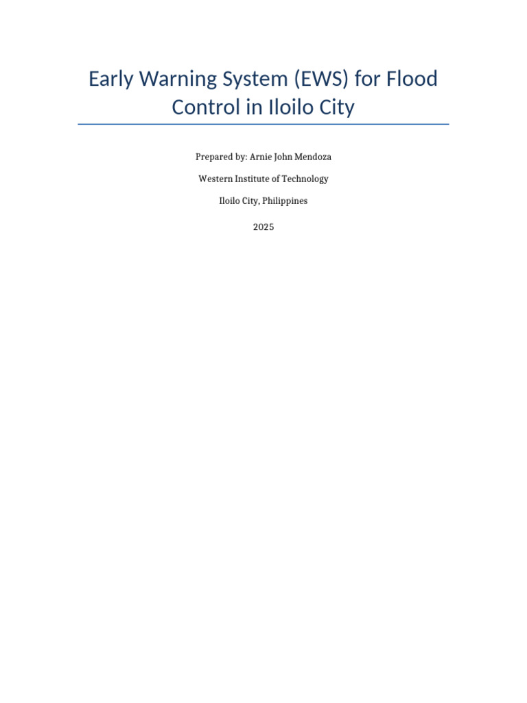 Early Warning System EWS For Flood Control in Iloilo City | PDF | Flood ...
