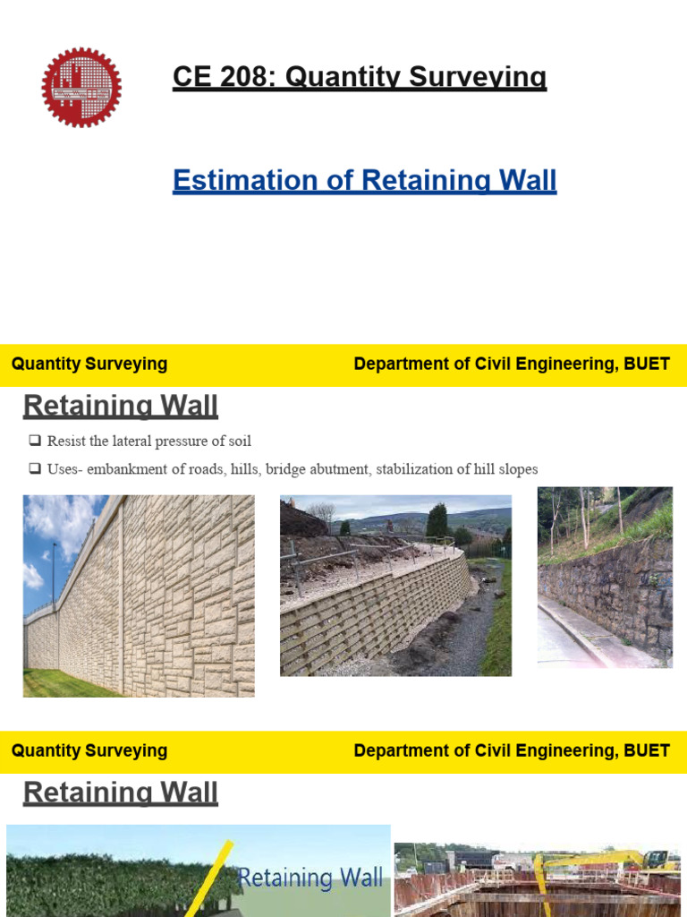L10 CE 208 Retaining Wall PDF | PDF | Civil Engineering | Building ...
