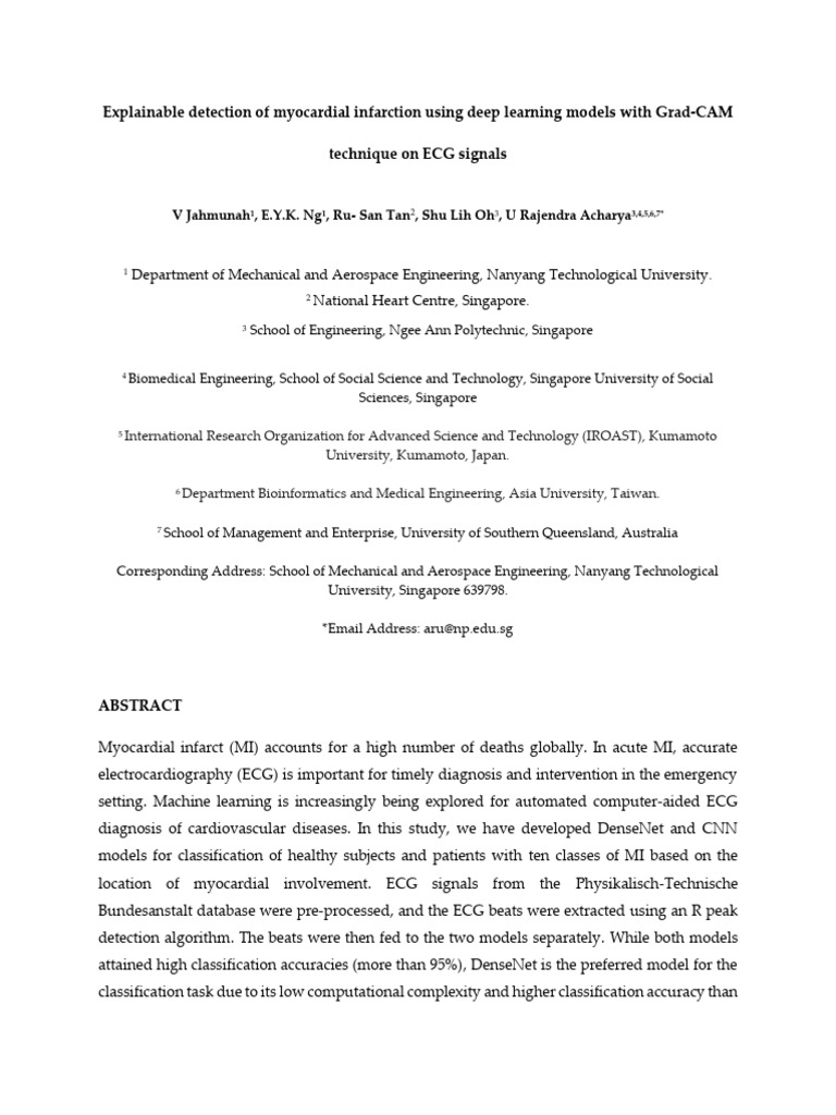 Explainable Detection of Myocardial Infarction Using Deep Learning ...
