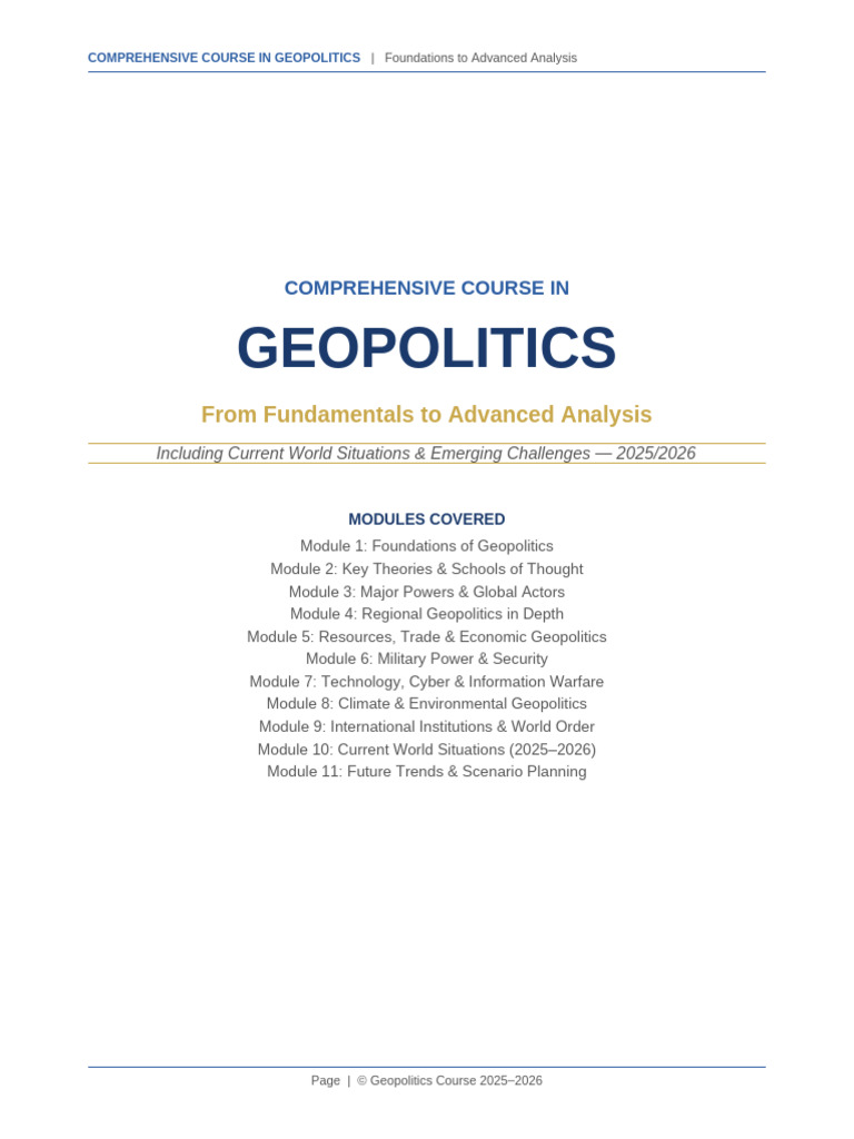 Geopolitics Comprehensive Course | PDF | Mutual Assured Destruction ...