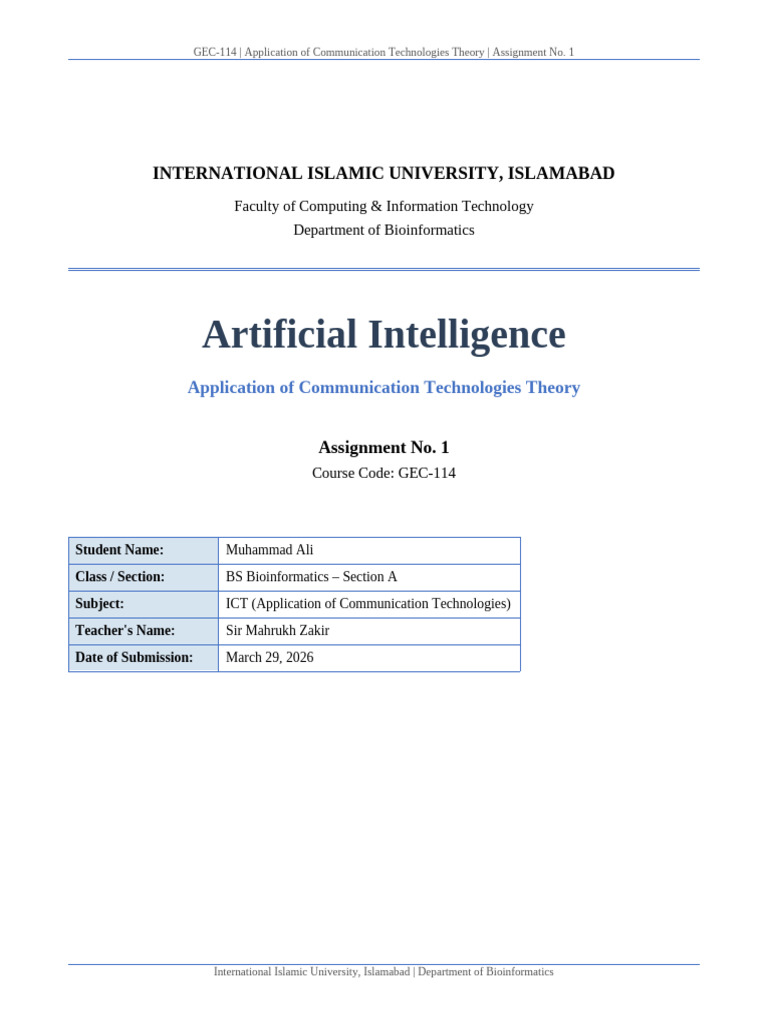 AI Assignment 01 | PDF | Artificial Intelligence | Intelligence (AI ...
