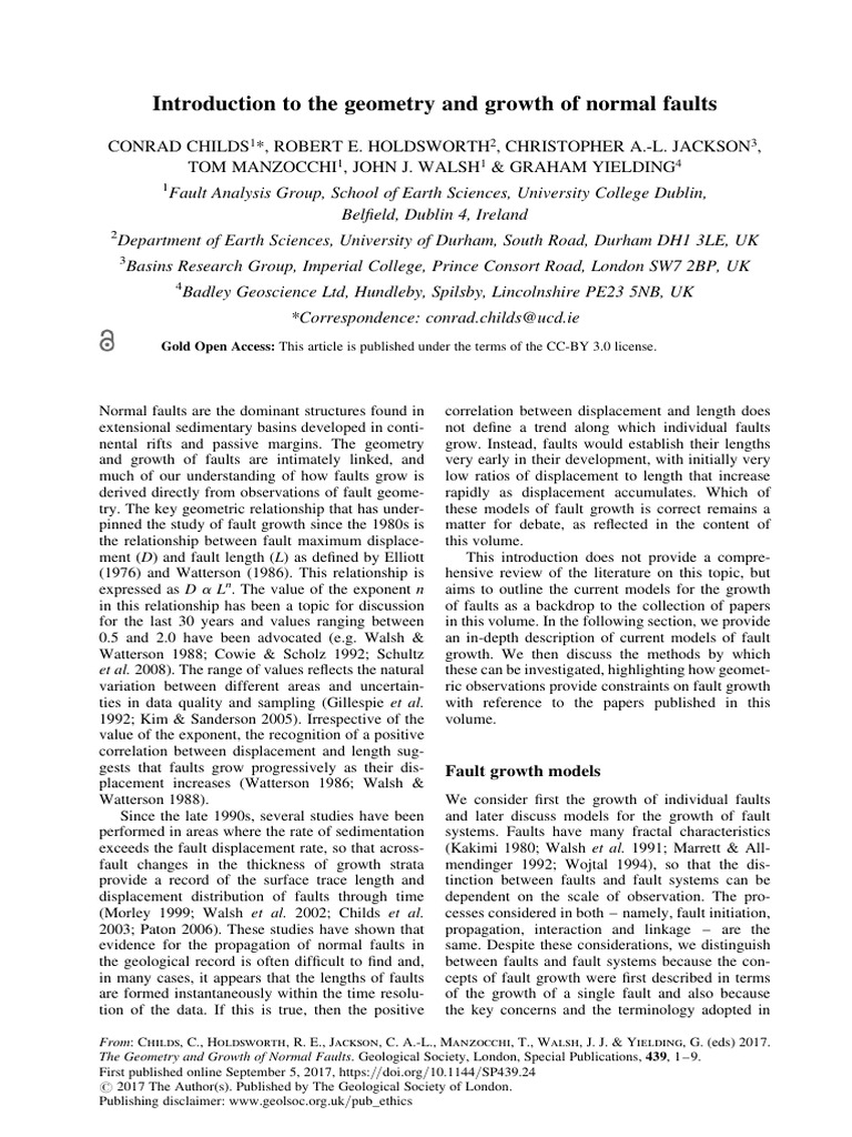 2a-Introcution To The Geometry and Growth of Normal Faults 2 | PDF ...