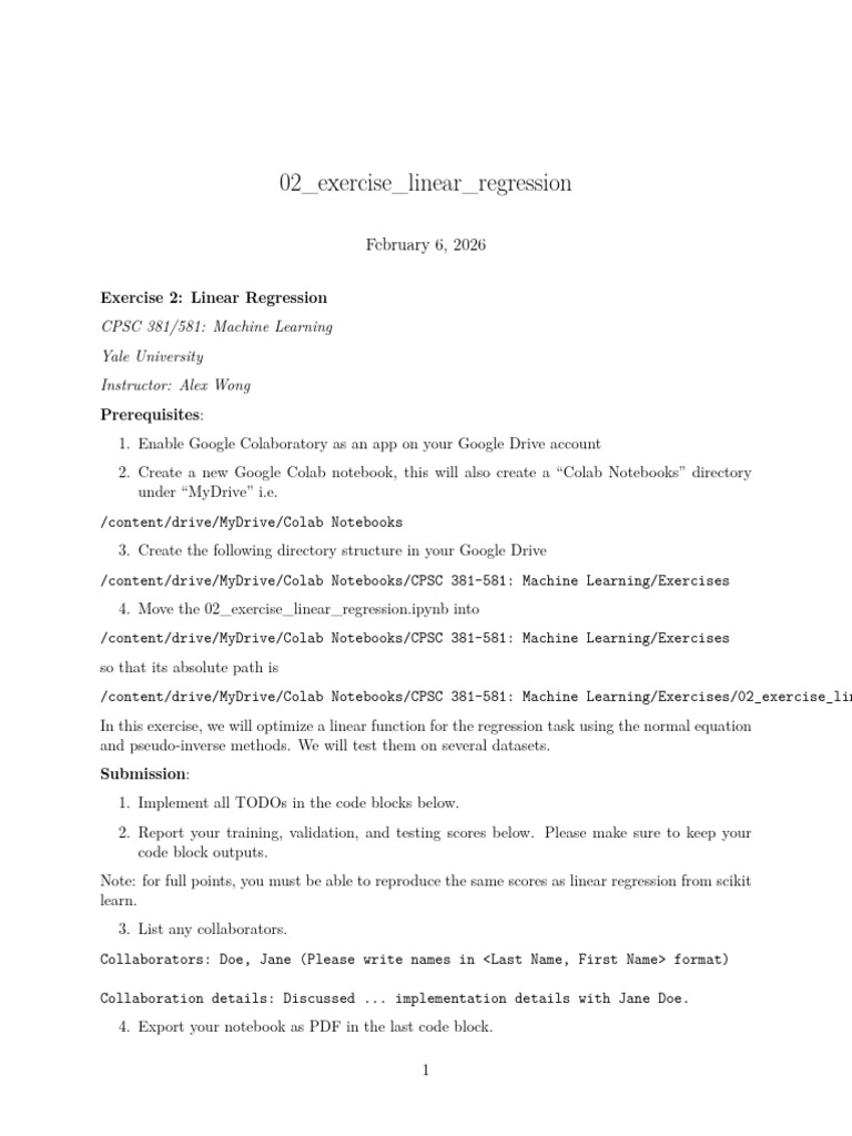 02 Exercise Linear Regression | PDF | Coefficient Of Determination ...