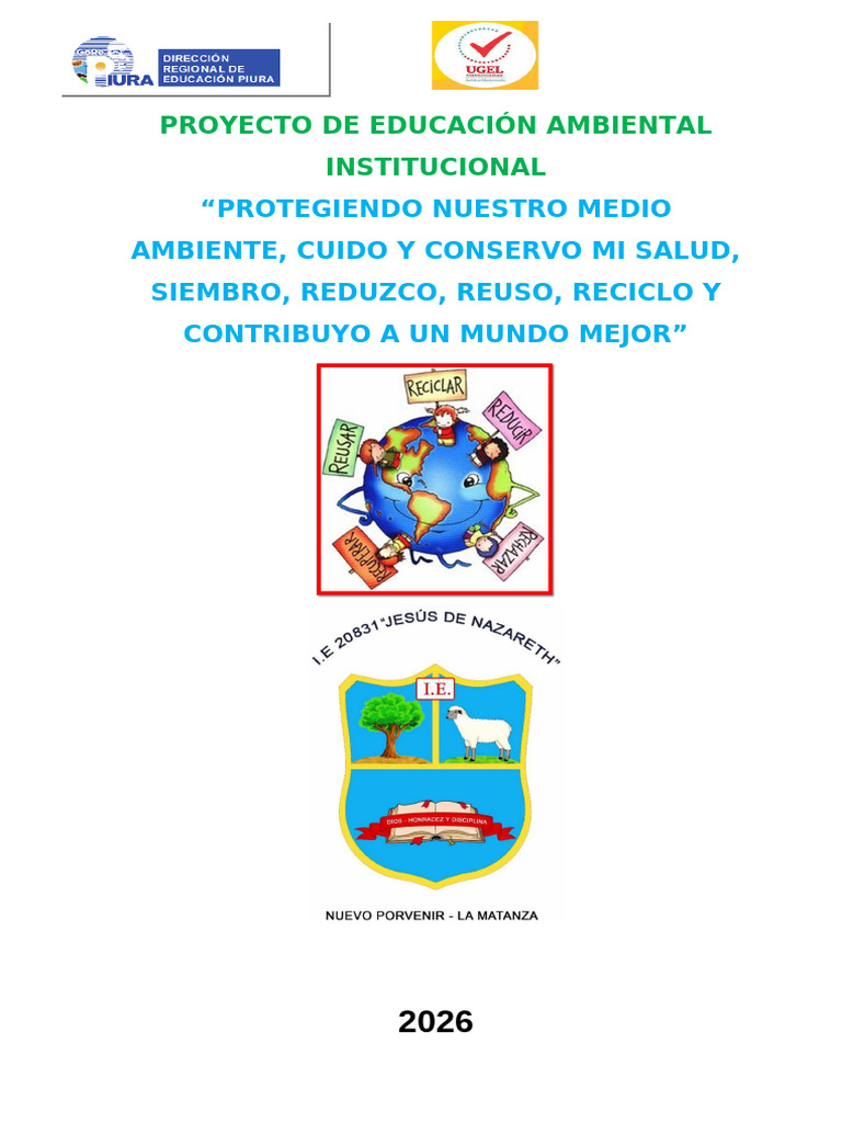 Plan Ambiental 2026 I.E 20831 | PDF | Residuos | Reciclaje