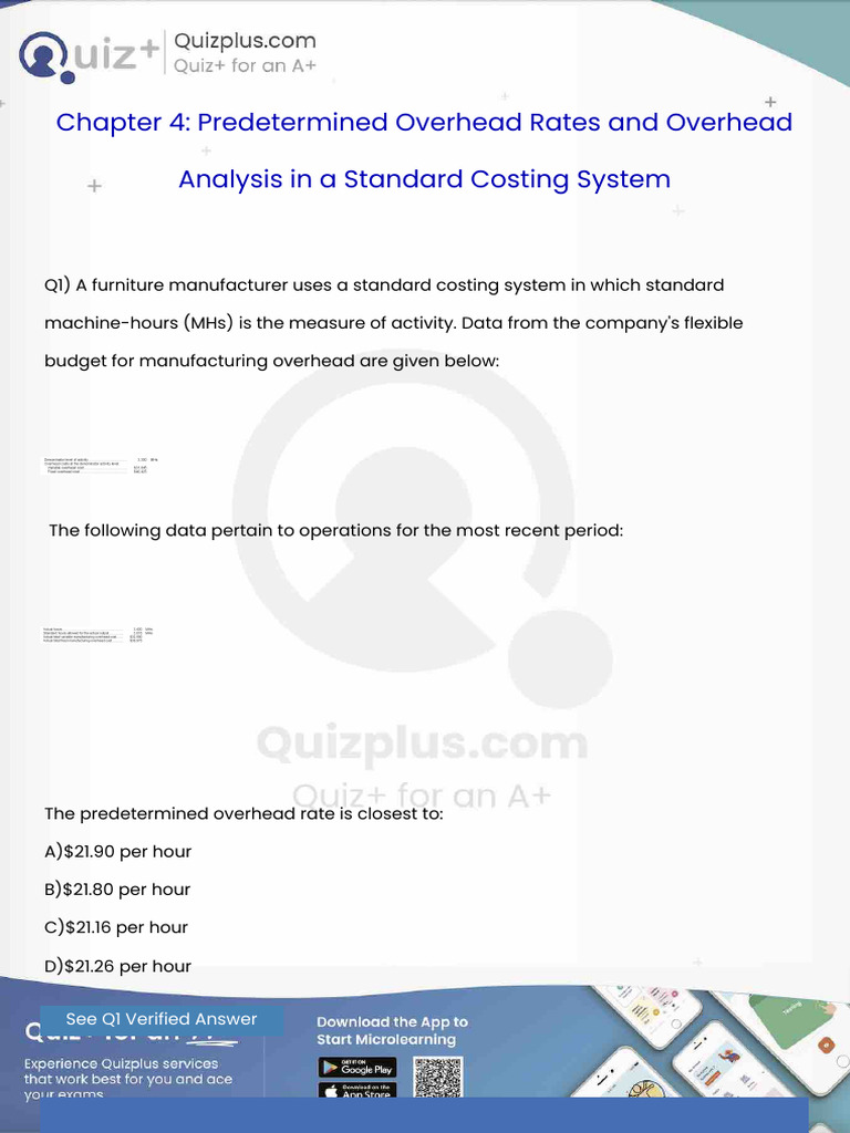 The Predetermined Overhead Rate Is Closest To | PDF | Discounted Cash ...
