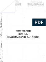 Recherche Sur La Pharmacopée Au Niger (Réalisé Avec Le Concours Financier de l'UNESCO)