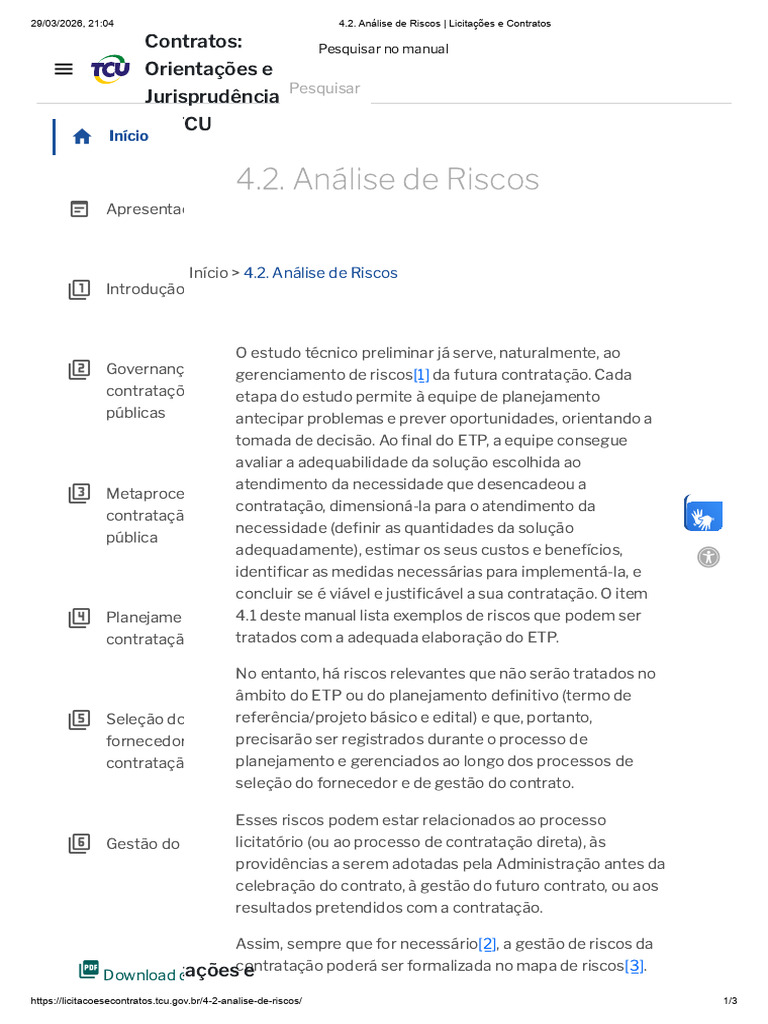 4.2. Análise de Riscos - Licitações e Contratos | PDF | Planejamento ...