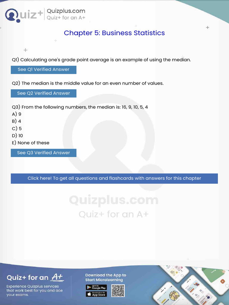 Calculating Ones Grade Point Average Is An Example of Using The Median ...