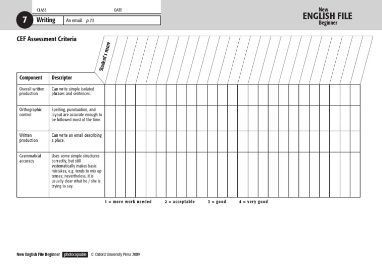 Nef Beg Cef Assessment Writing 07 | PDF