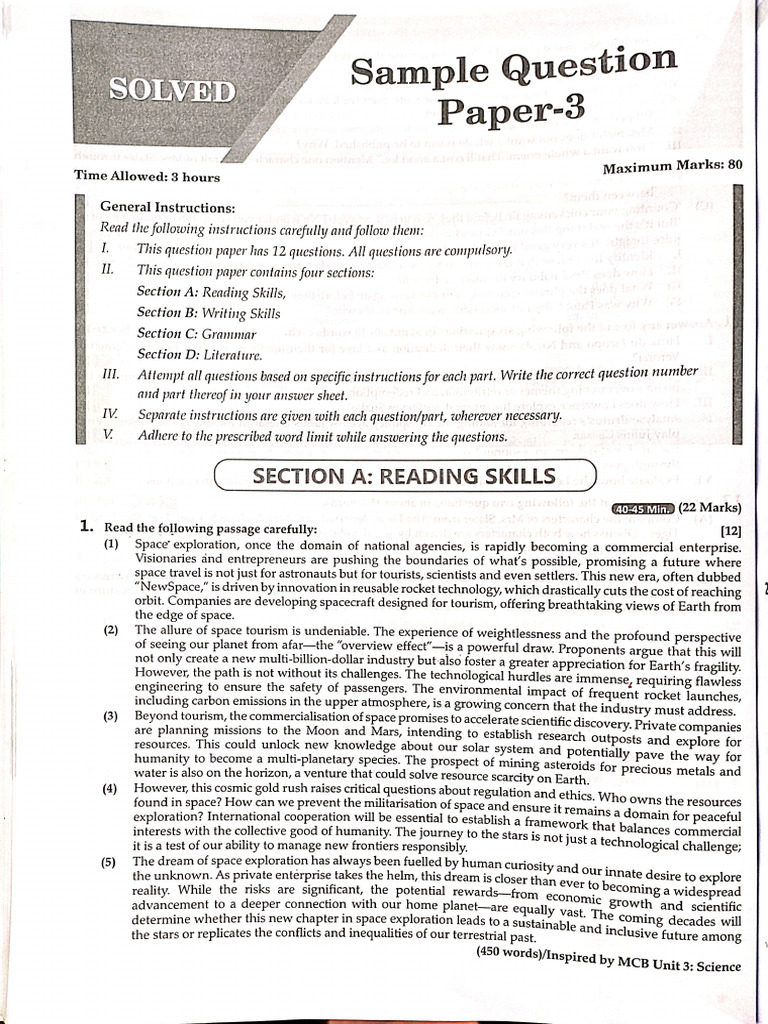 Sample Paper Class10 | PDF