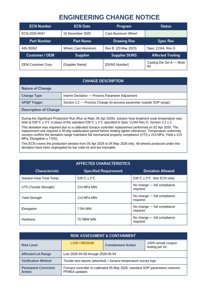 ECN-2025-0047 Engineering Change Notice | PDF
