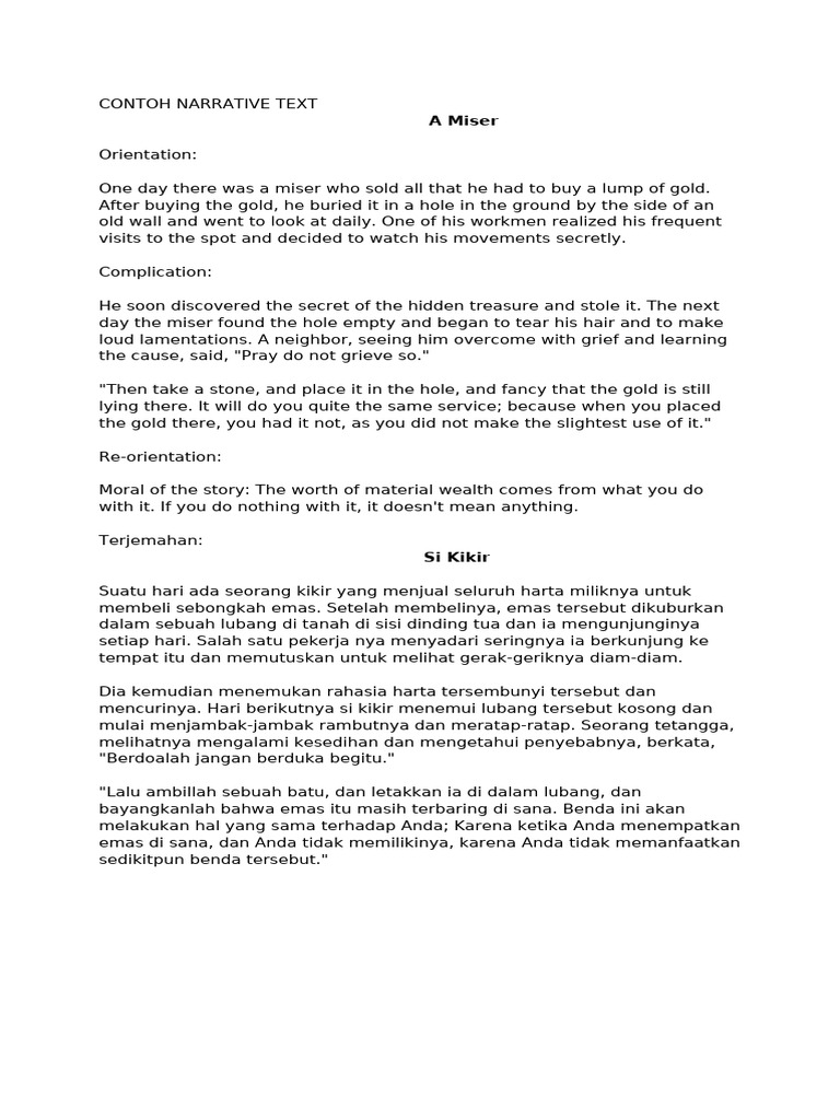 Contoh Narrative Text | PDF