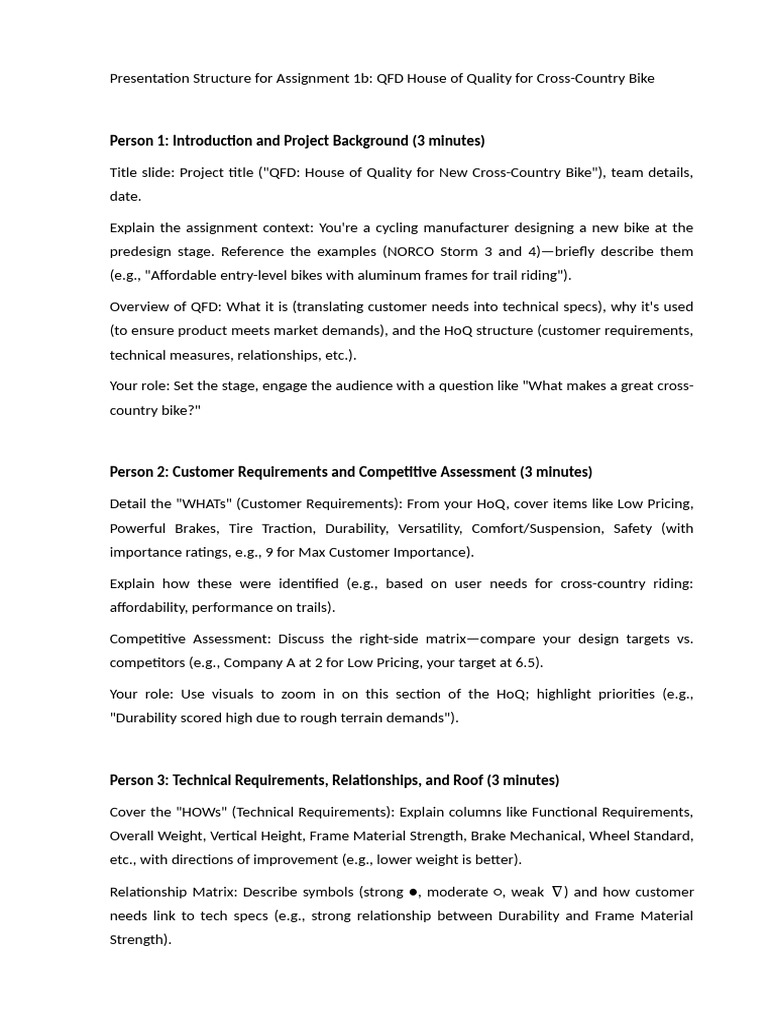 Presentation Structure For Assignment 1b | PDF