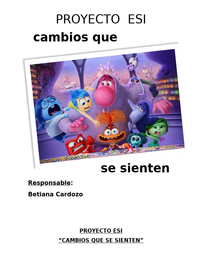 Proyecto ESI Cambios que sentimos | PDF | Las emociones | Aprendizaje