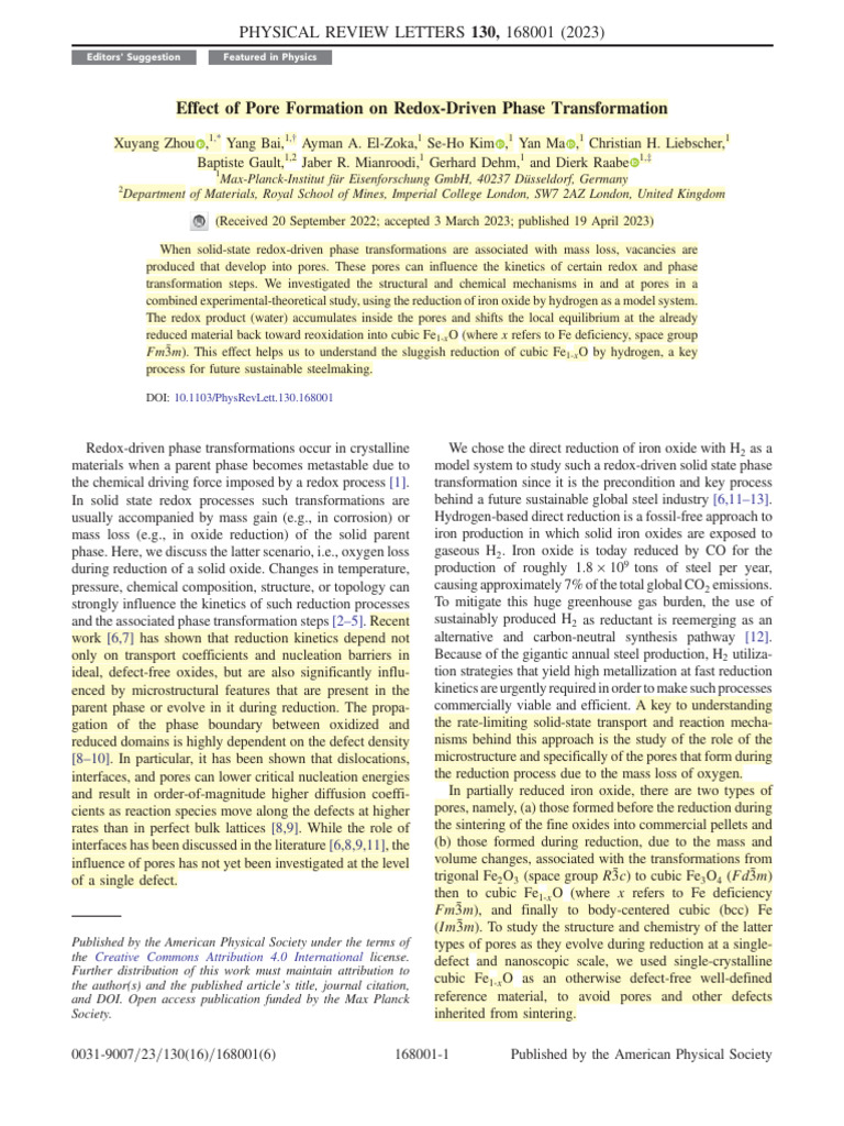 Zhou Et Al. 2023 - Effect of Pore Formation On Redox-Driven Phase ...