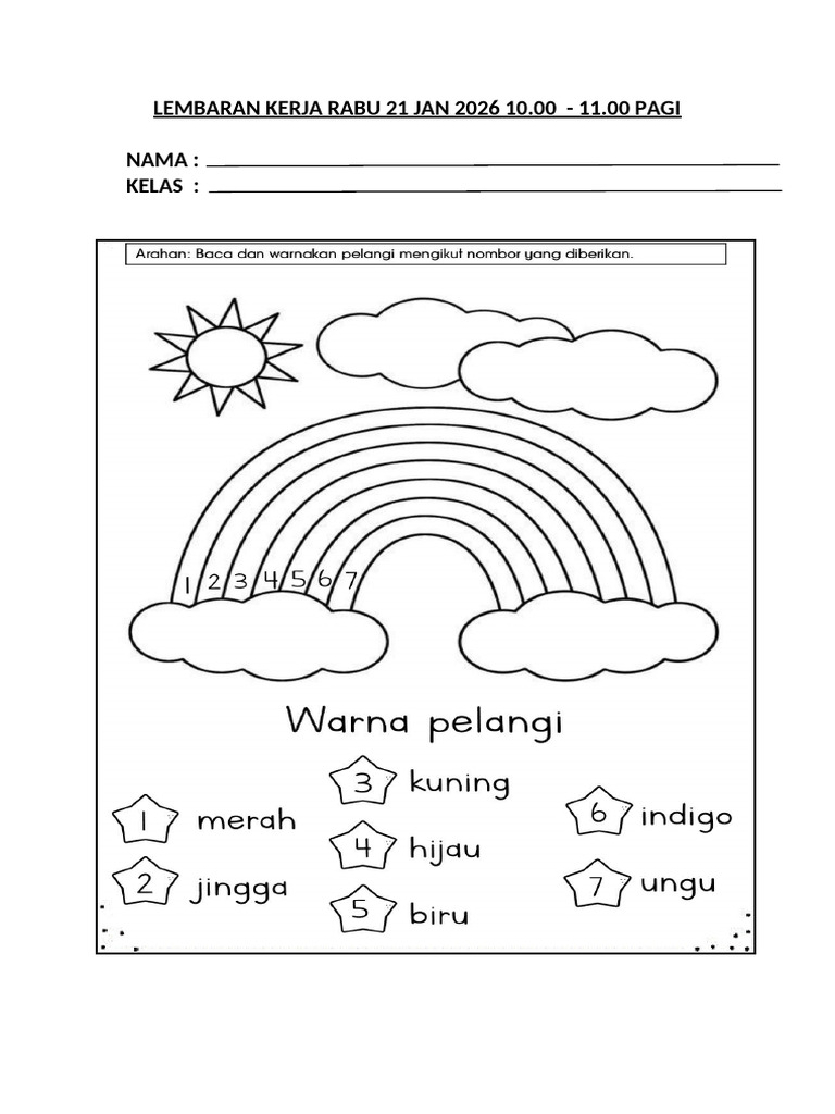 Lembaran Kerja Rabu 21 Jan 2026 10.00 - 11.00 PG | PDF