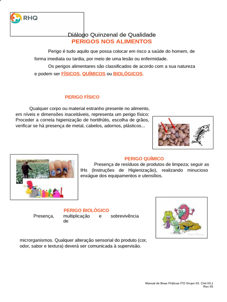 DQQ Perigos Nos Alimentos - Rev. 2019 | PDF
