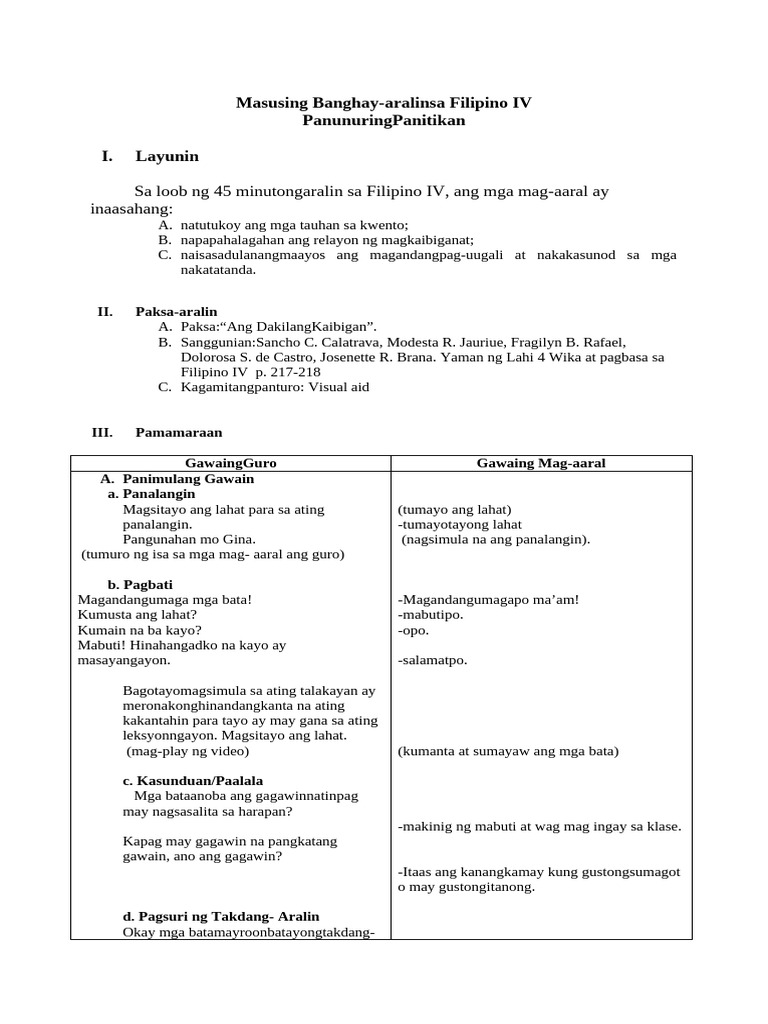 LP Filipino IV | PDF