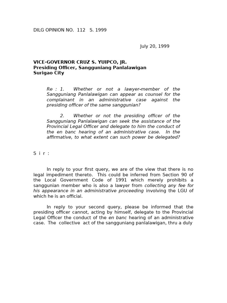 Admin Case Provincial Level | PDF | Political Law | Government