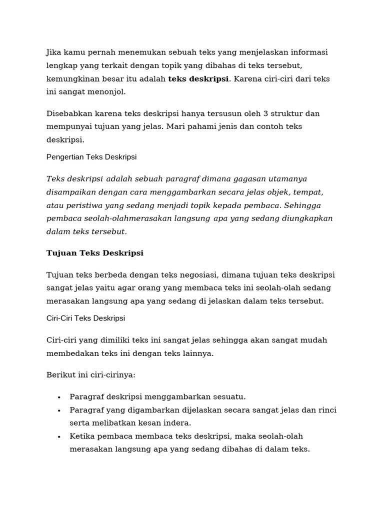 Teks Deskripsi | PDF