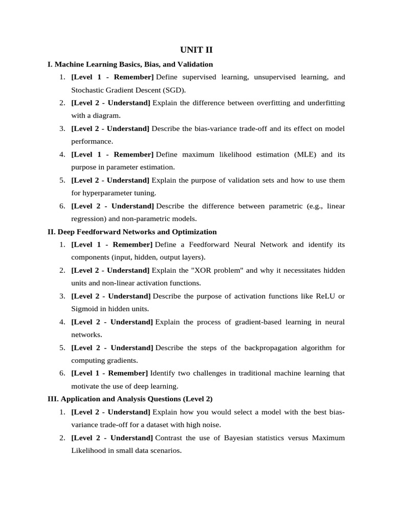 Question Bank-Deep Learning (2339609) | PDF