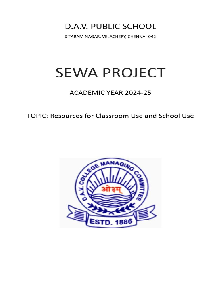 SEWA Project Sample | PDF | Teachers | Recycling